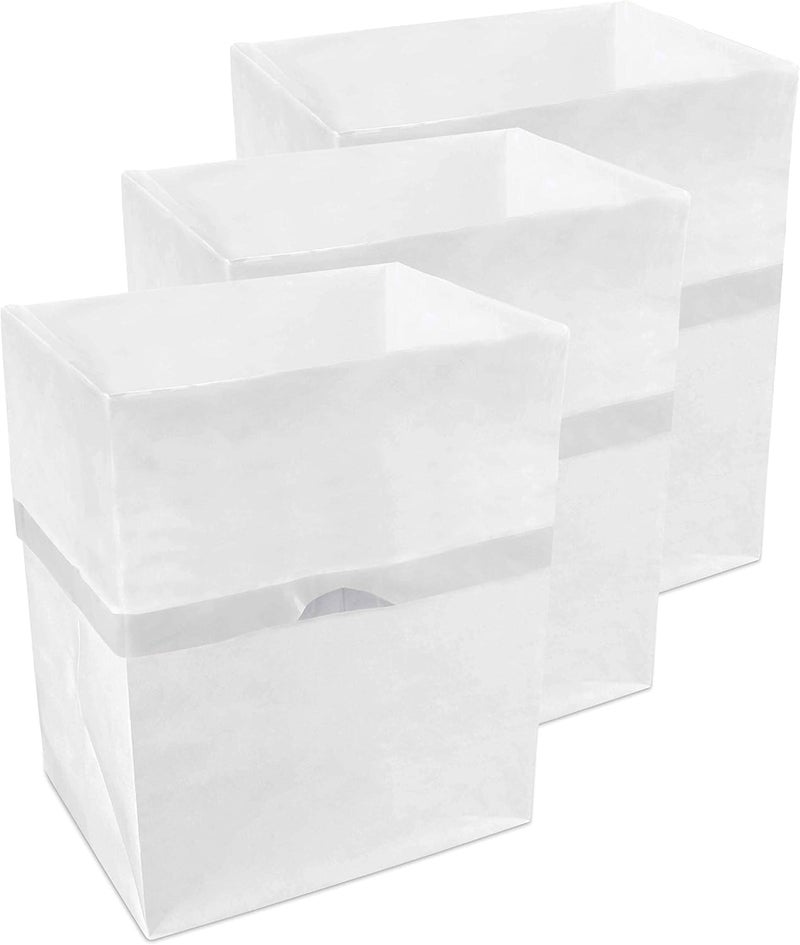 Clean Cubes 4 Gallon Disposable Pop-Up Trash Cans (3-Pack) with Fitted Bags – Foldable Garbage & Recycling Bins for Parties, Events & Kitchen (White, 12" H x 10" W x 8" D) - Image 1